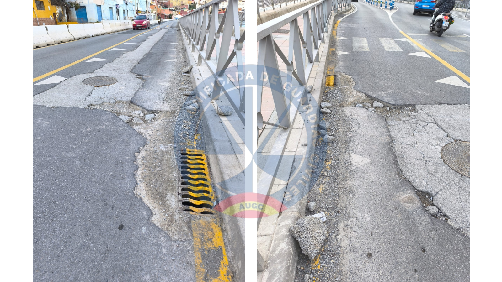 AUGC Ceuta denuncia el estado crítico de la N-352 y exige medidas urgentes ante el riesgo en los servicios policiales de emergencia