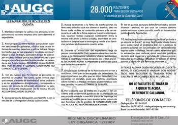 AUGC A Coruña, inicia campaña sobre Régimen Disciplinario