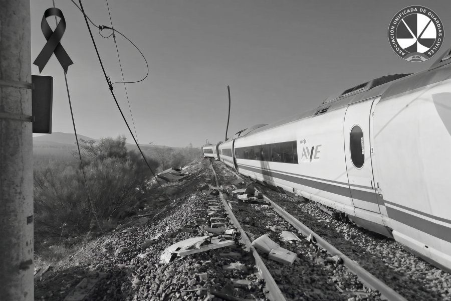 Policías y guardias civiles suspenden temporalmente sus reivindicaciones en señal de respeto a las víctimas del accidente ferroviario de Toledo