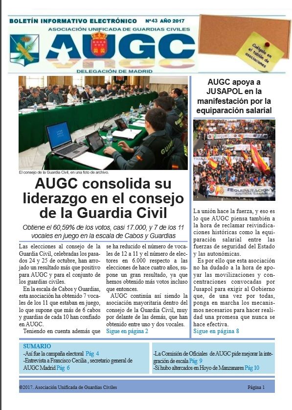 Ya puedes leer el último boletín informativo elaborado por AUGC Madrid