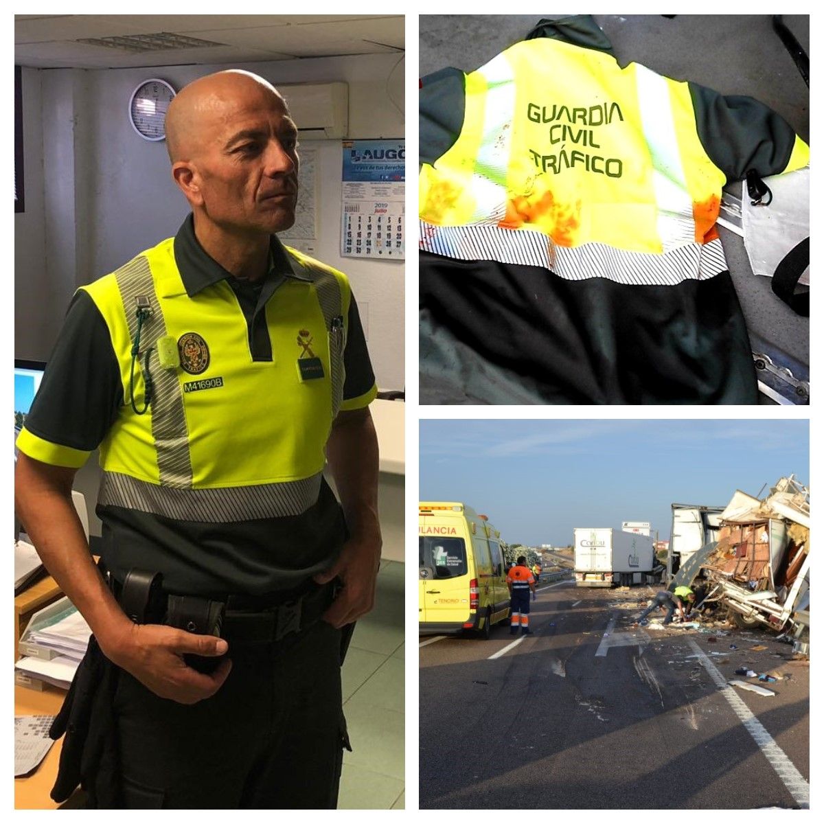 La rápida actuación de un guardia civil de Tráfico salva la vida de una persona en un accidente de circulación