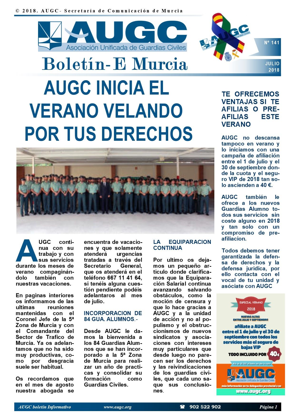 Ya puedes descargarte el boletín informativo de AUGC Murcia del mes de julio