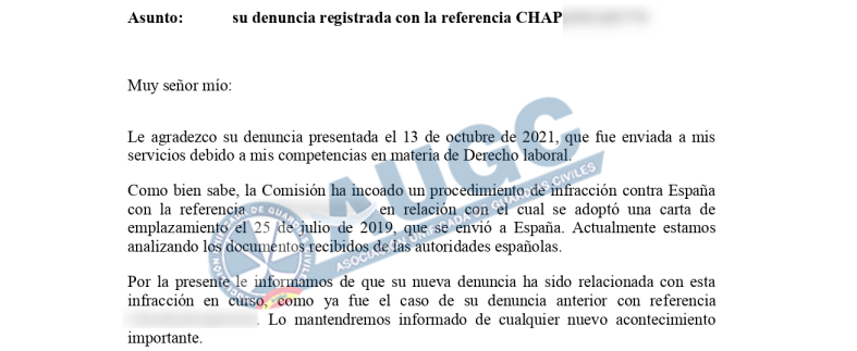 La Comisión Europea estudia la denuncia de  AUGC para que se reconozca el derecho a compensar las vacaciones no disfrutadas a los GC jubilados
