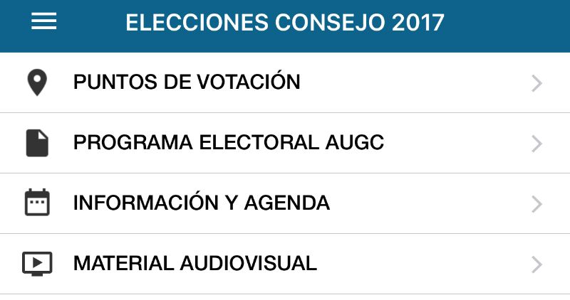 La App de AUGC incorpora toda la información sobre las elecciones al Consejo