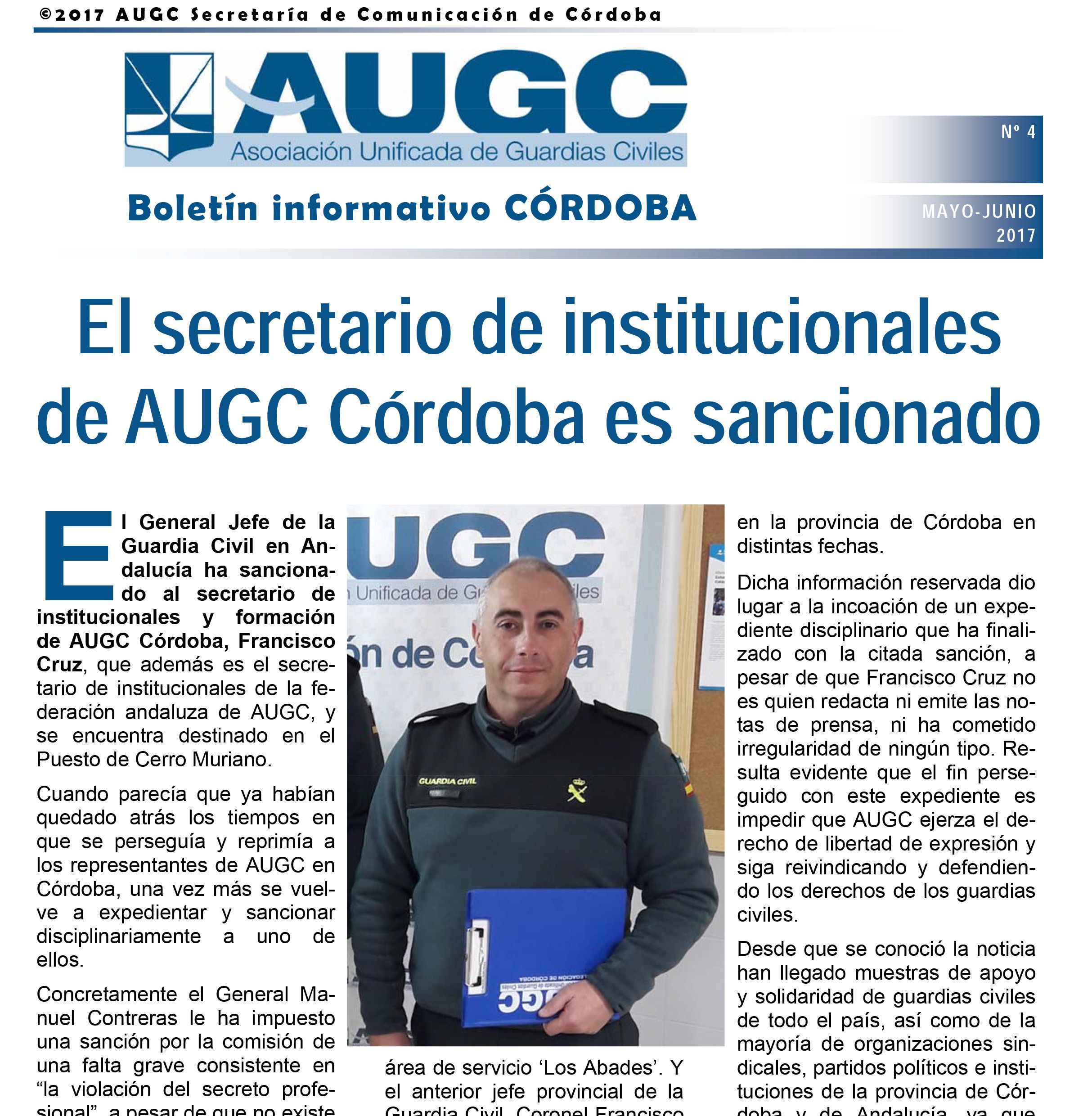 Descárgate el boletín informativo de AUGC Córdoba con el resumen de mayo y junio