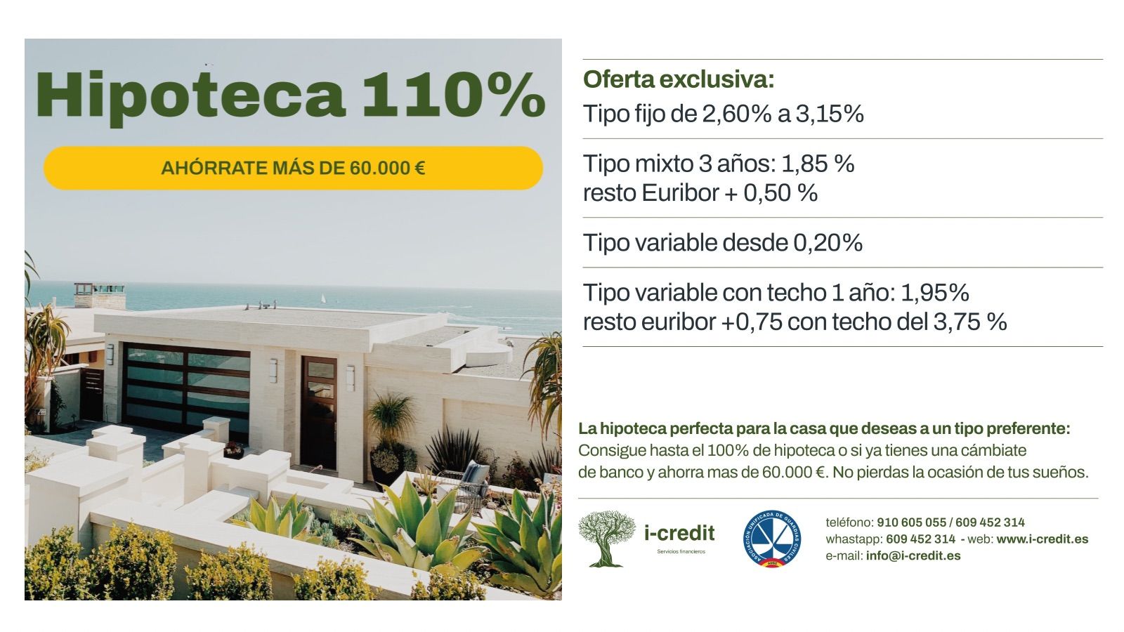 I-credit lanza una nueva promoción de crédito hipotecario para afiliados de AUGC