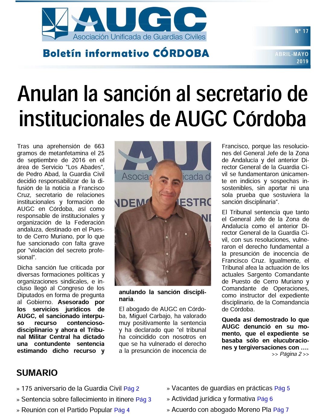 La sanción anulada a Fran Cruz abre el boletín de AUGC Córdoba