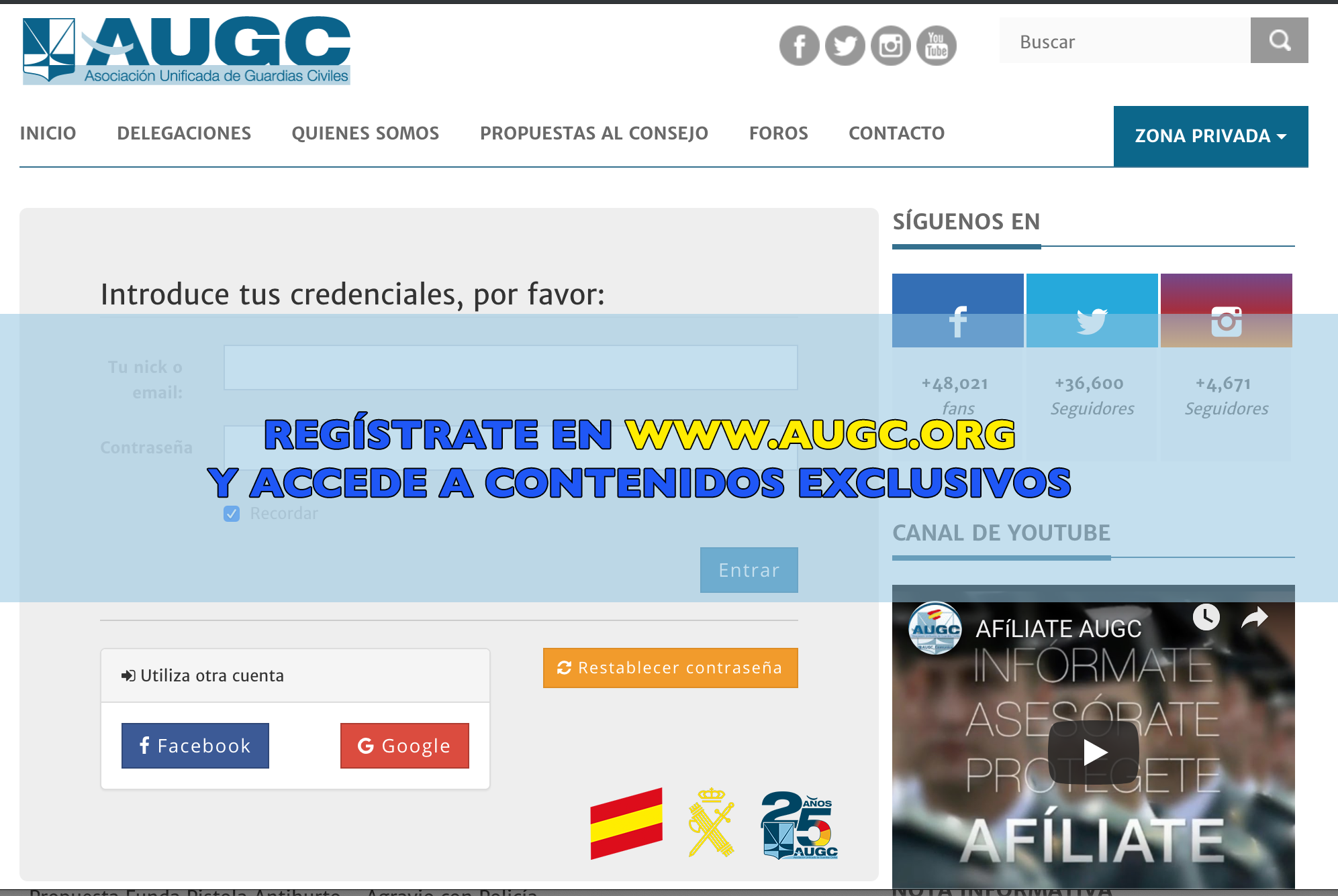 Regístrate en nuestra página web y accede a todas las ventajas que te ofrece AUGC