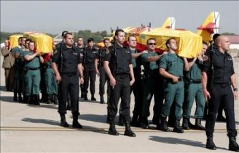 PRIMER ANIVERSARIO DEL  ASESINATO DEL CAPITÁN DE LA GUARDIA CIVIL JOSÉ MARÍA GALERA, EL ALFÉREZ LEONCIO BRAVO PICALLO Y EL INTÉRPRETE ATAOLLAH TAEFY KHALILI