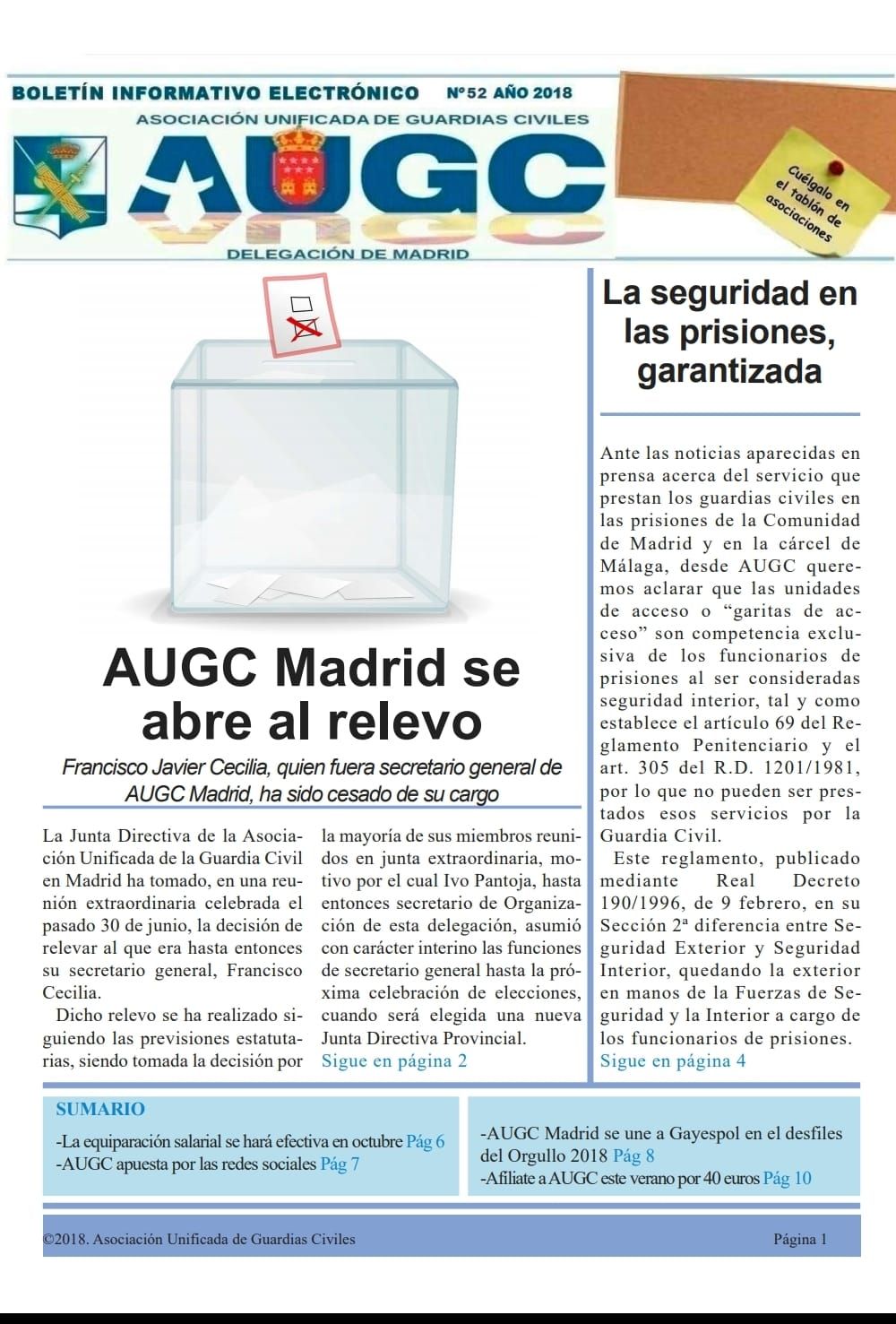 Ya puedes acceder al boletín de julio de AUGC Madrid
