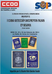 I CURSO DE DETECCIÓN DE DOCUMENTOS FALSOS EN SEGOVIA
