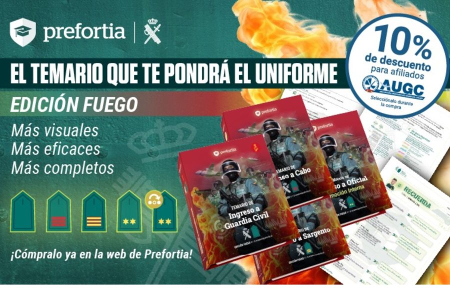 Prefortia ofrece sus nuevos Libros Resumen 2.0 para Ingreso y Ascenso, con descuento por ser afiliado de AUGC