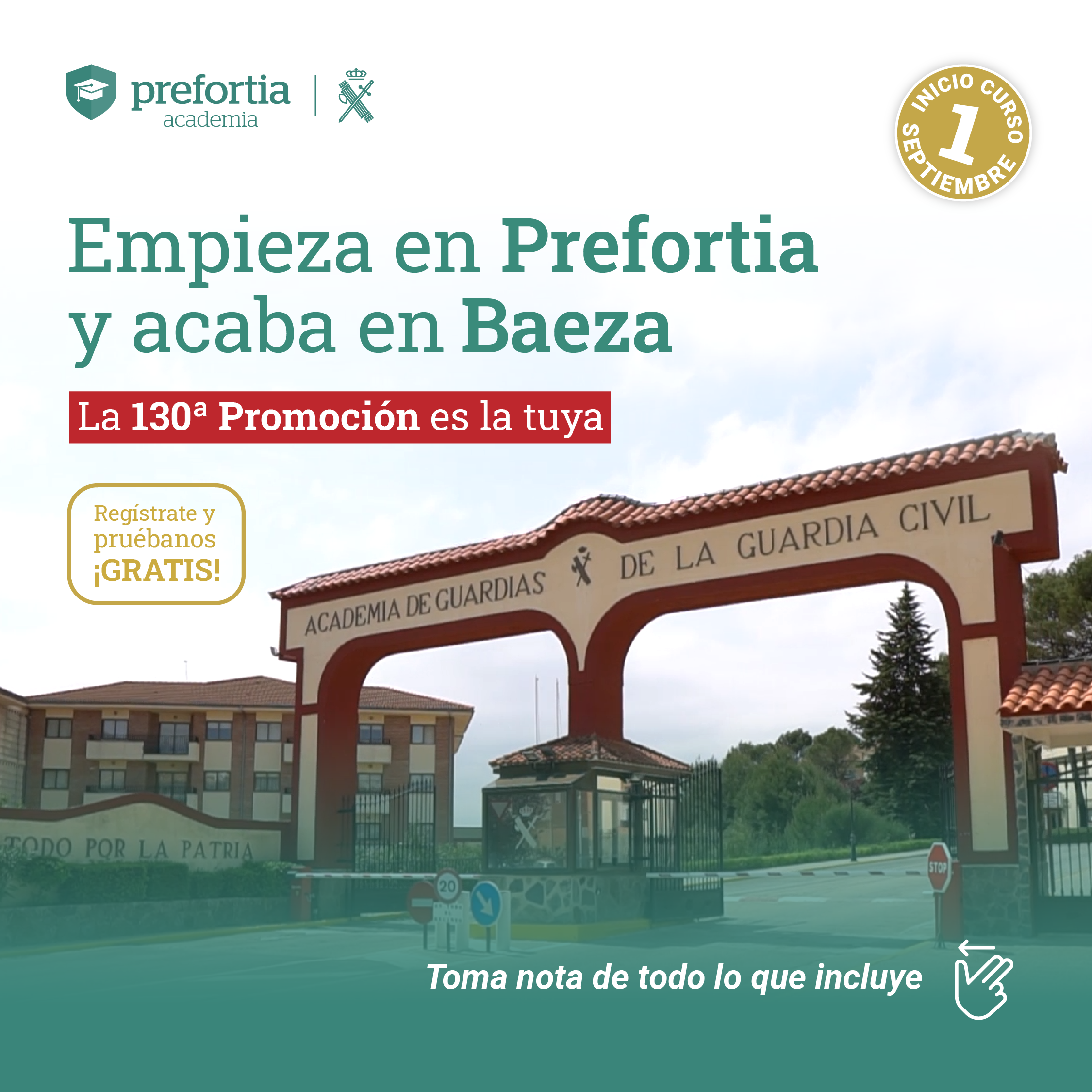 Empieza en Prefortia y acaba en Baeza