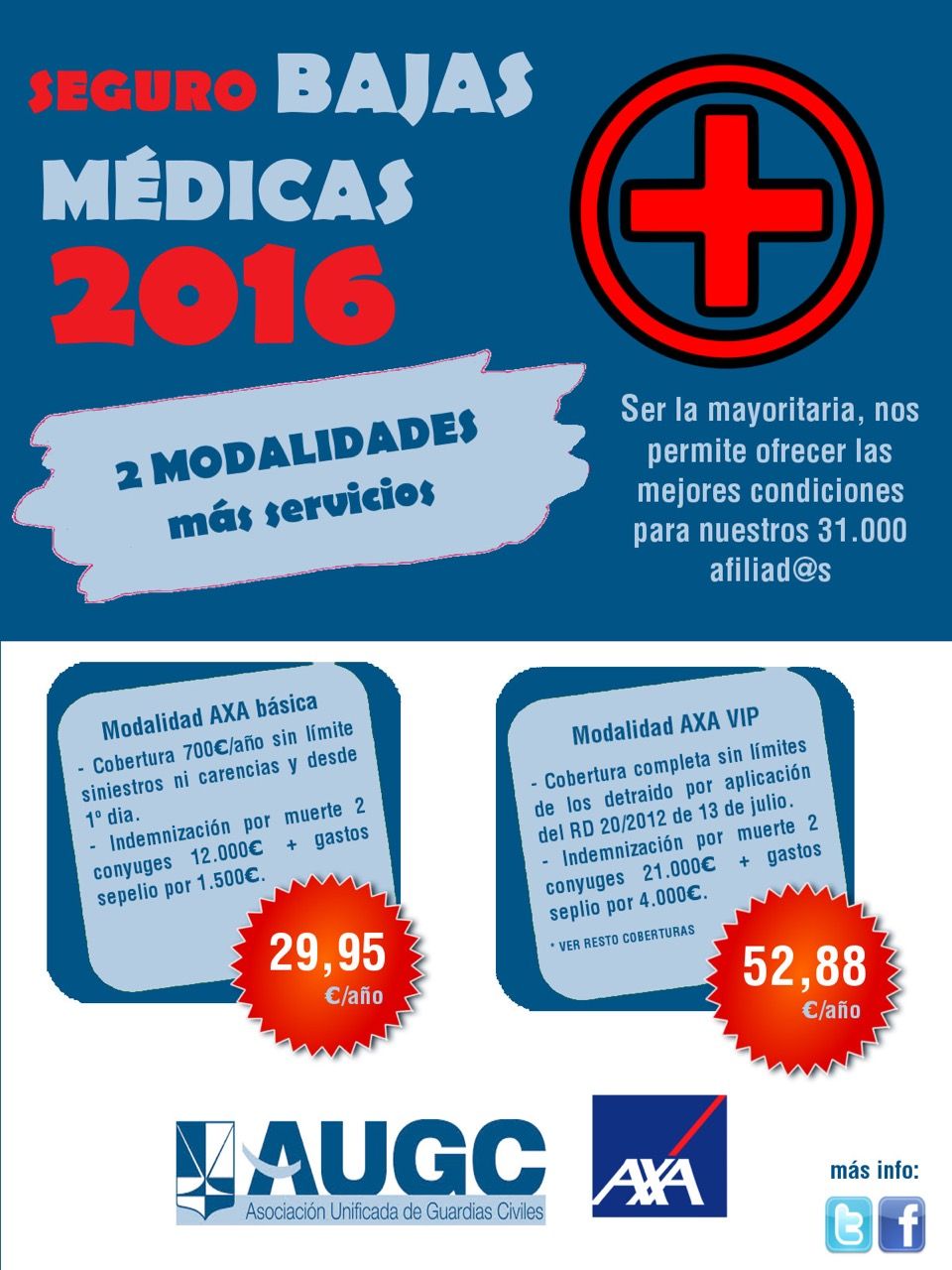 Afíliate AUGC y podrás disfrutar del mejor Seguro de Bajas