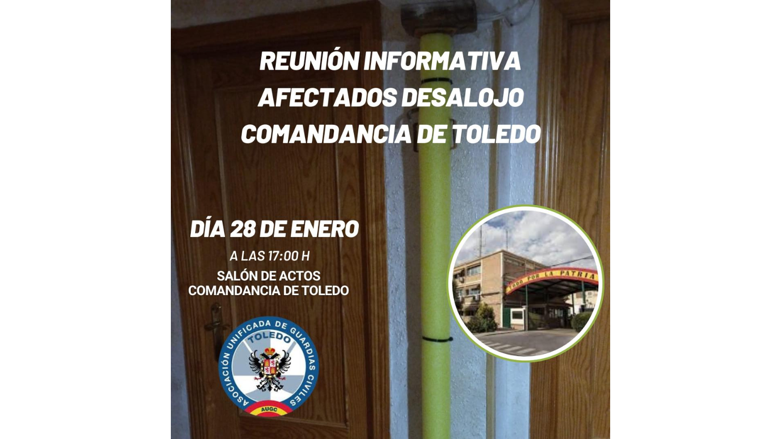 Reunión informativa sobre el desalojo urgente en la comandancia de Toledo