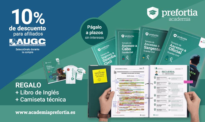 Oferta especial para afiliados de AUGC en la adquisición de temarios para los Ascensos a Cabo, Sargento y Oficial