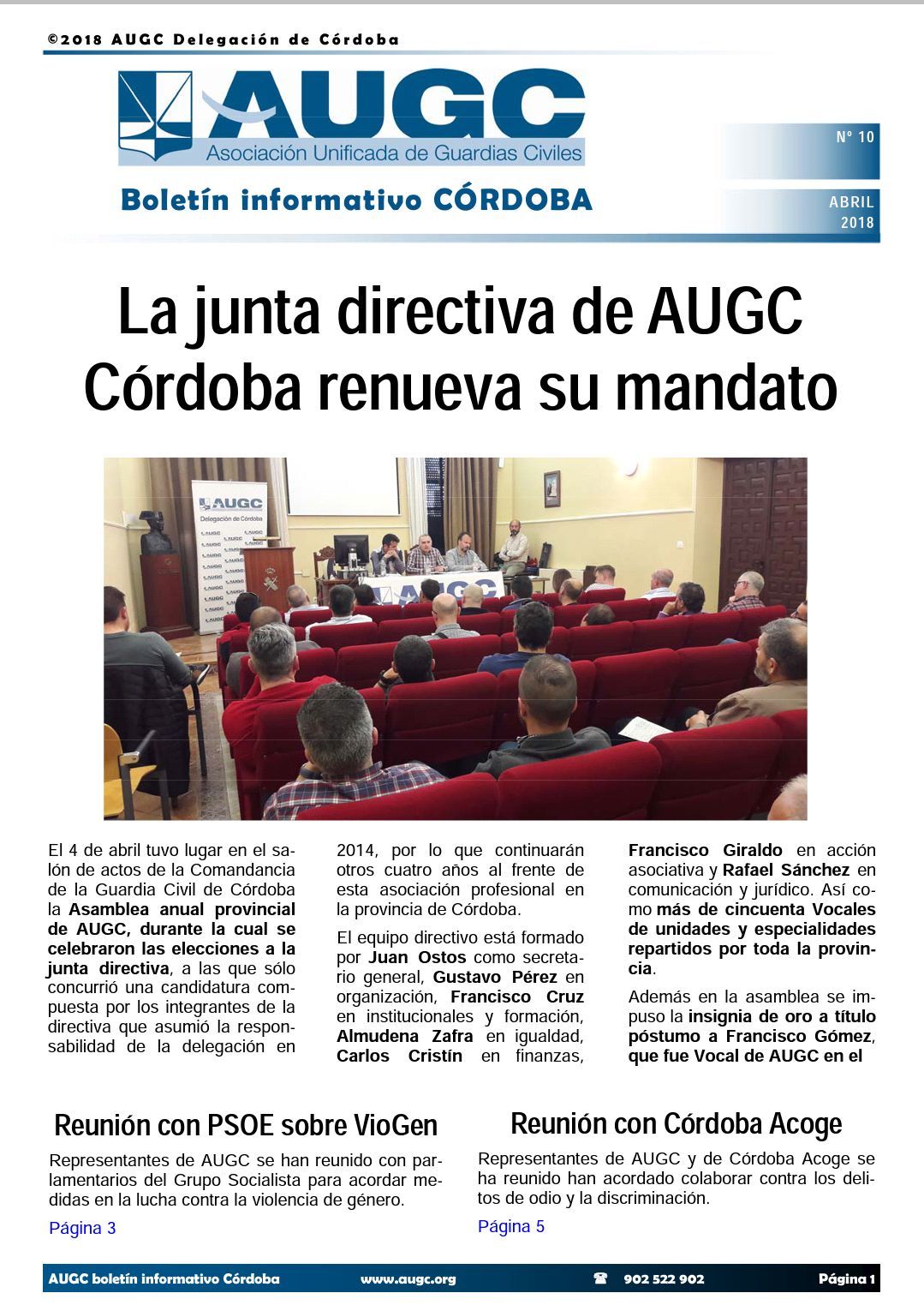 Boletín informativo nº 10 de AUGC Córdoba ya disponible