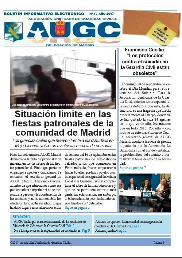 Ya está disponible el boletín de AUGC Madrid de septiembre