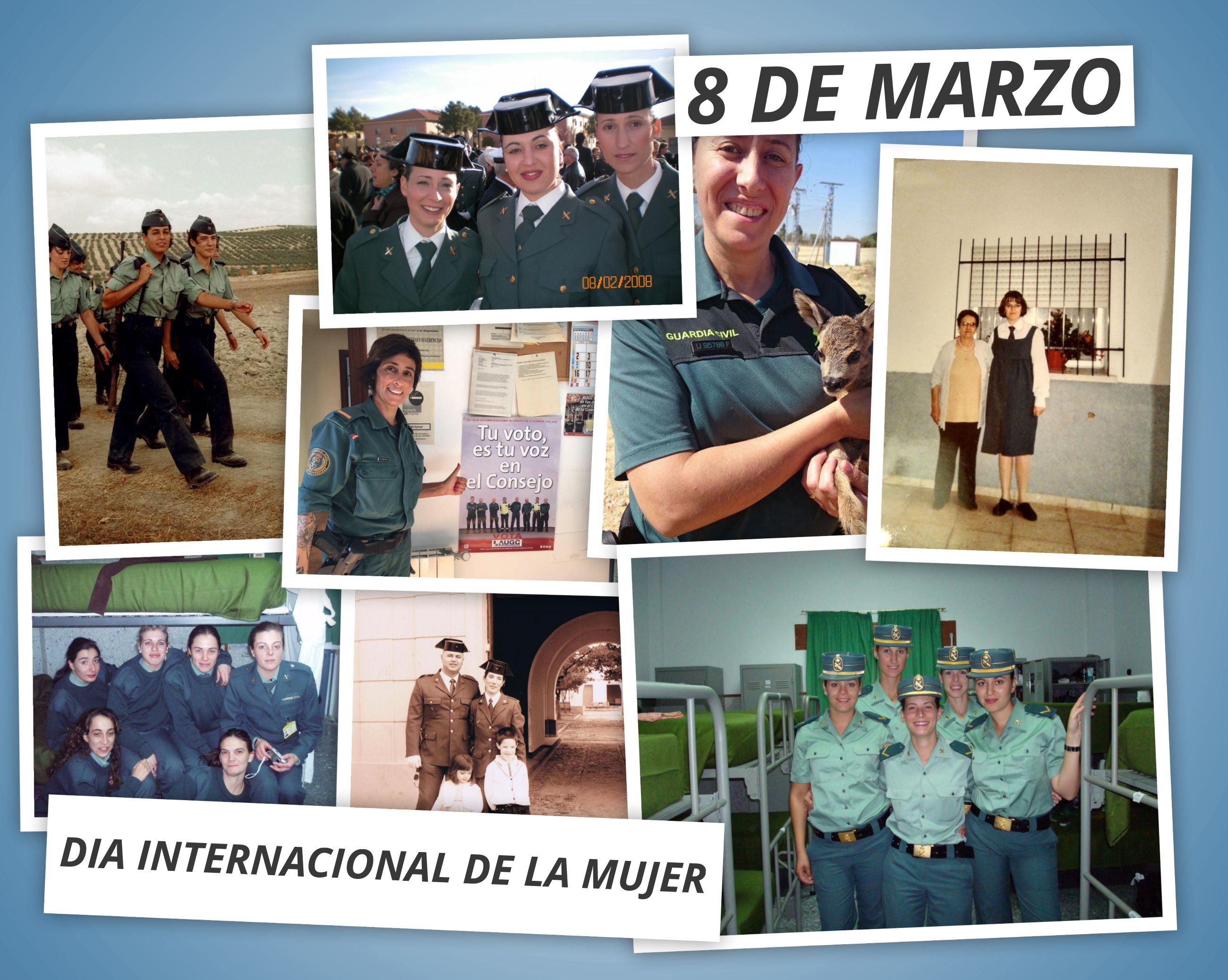 8 de marzo Día Internacional de la Mujer. Mujeres y guardias civiles