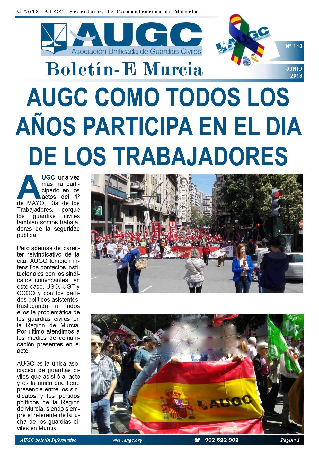 Ya puedes descargarte el boletín de AUGC Murcia con el resumen de la actualidad del mes de mayo