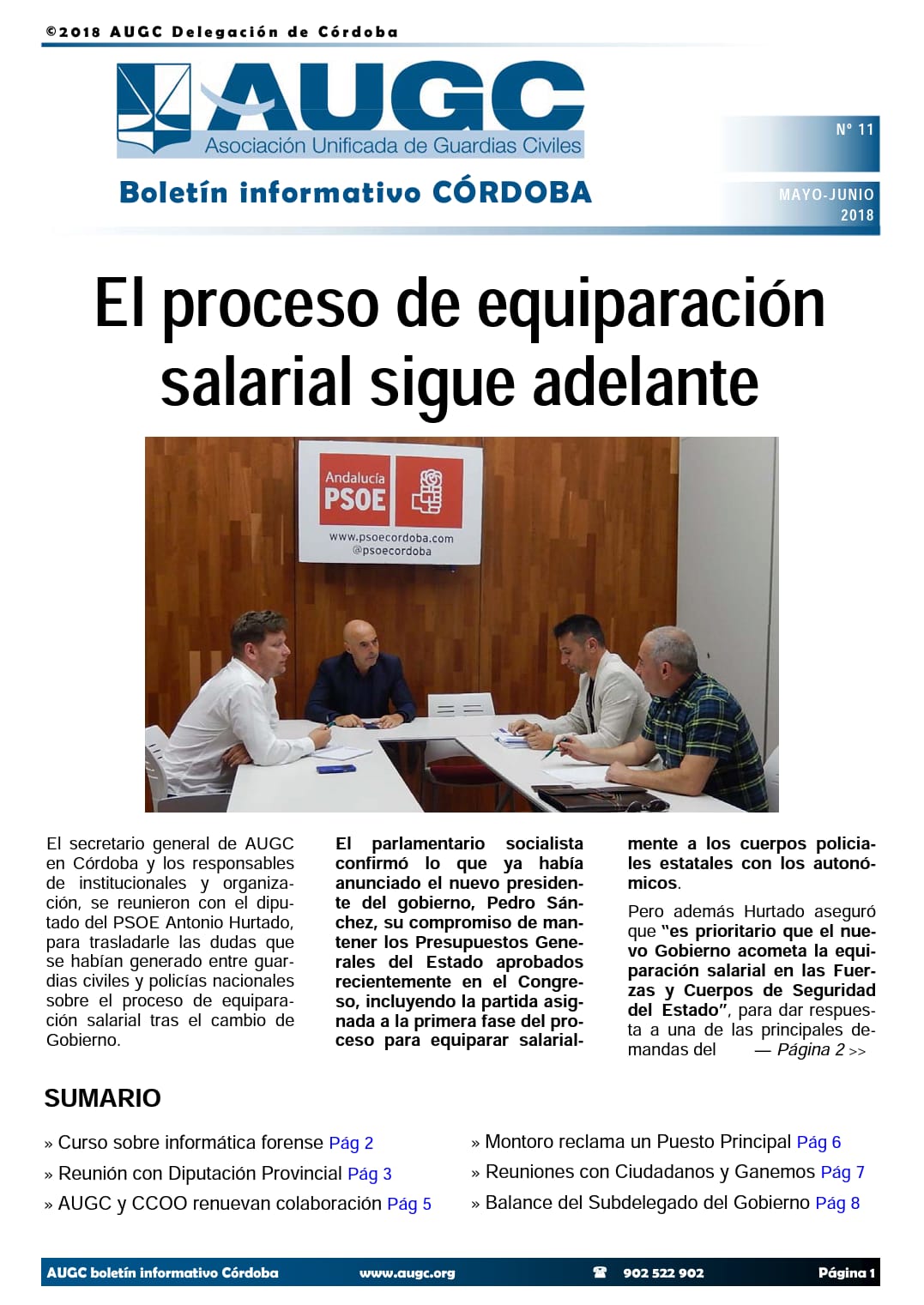 Boletín informativo nº 11 de AUGC Córdoba ya disponible