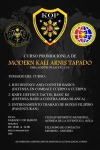 CURSO DEFENSA PERSONAL POLICIAL CONTRA CUCHILLO EN AVILA , SABADO 21 DE MARZO DE 2014
