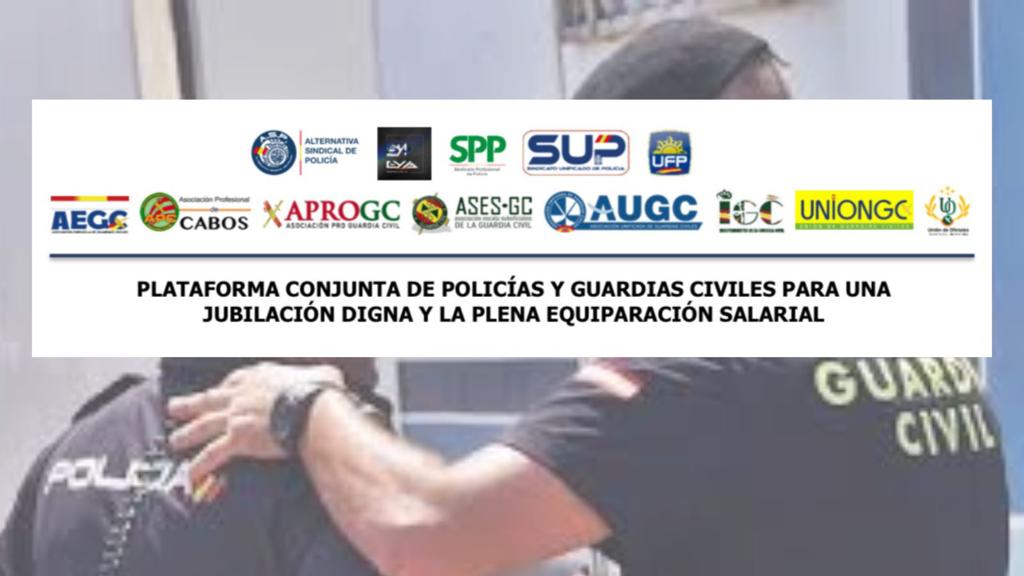 La Plataforma por una jubilación digna y la plena equiparación salarial de policías y guardias civiles acude al Congreso de los Diputados