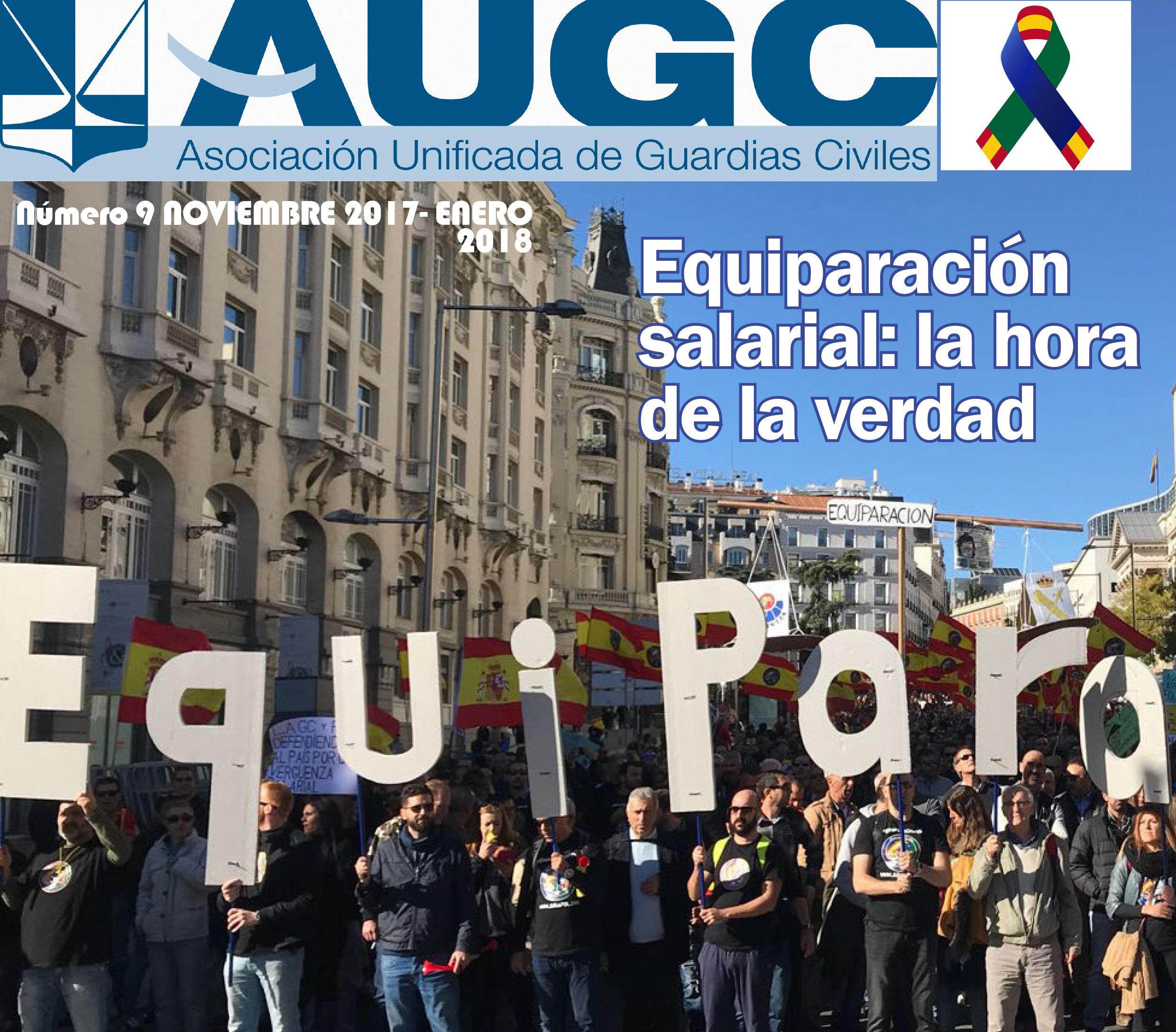 La equiparación salarial, portada del noveno número de 'La Revista' de AUGC, que ya puedes descargarte