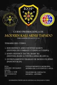 RECTIFICANDO ERROR DE FECHA CURSO DEFENSA PERSONAL POLICIAL CONTRA CUCHILLO EN AVILA -FECHA CORRECTA SABADO 1 DE MARZO DE 2014