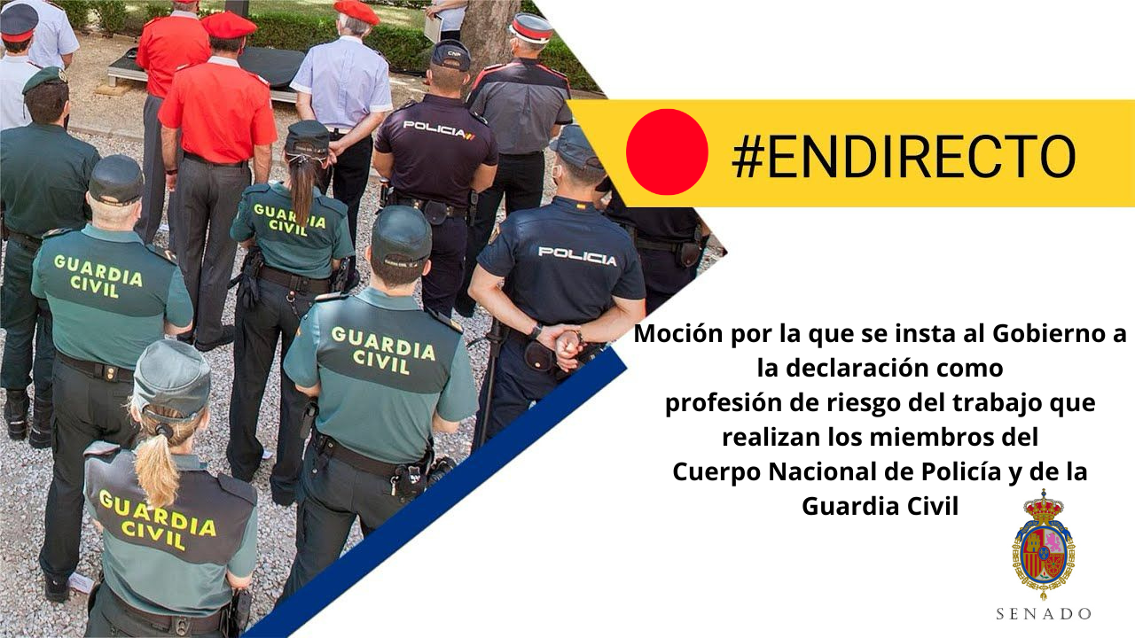 El PP presenta una moción en el Senado para su debate en el Pleno de hoy que insta al Gobierno a proceder declaración como Profesión de Riesgo