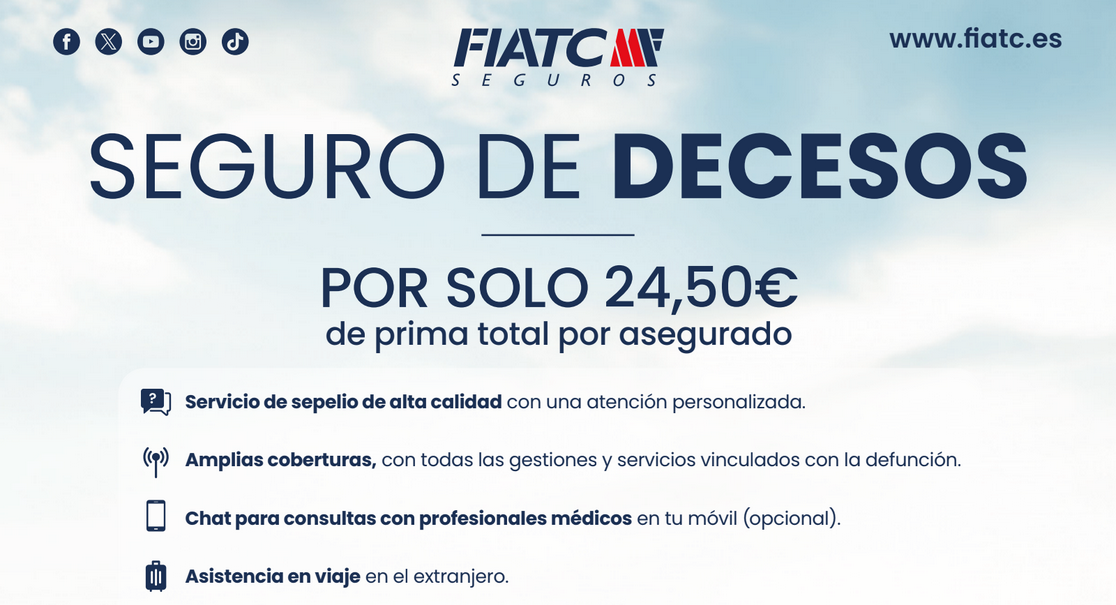 AUGC presenta a sus afiliados un seguro de decesos de amplia cobertura por una prima total de 24,50 €