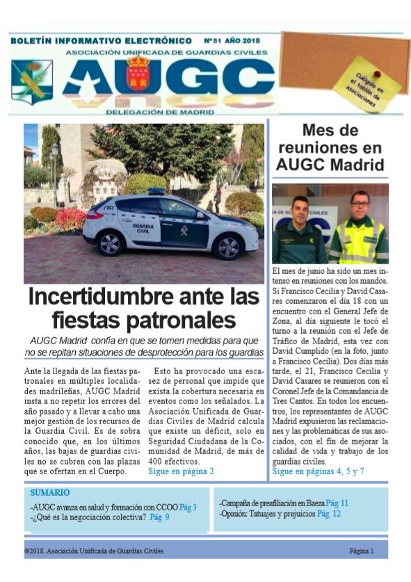 Ya puedes acceder al boletín de junio de AUGC Madrid