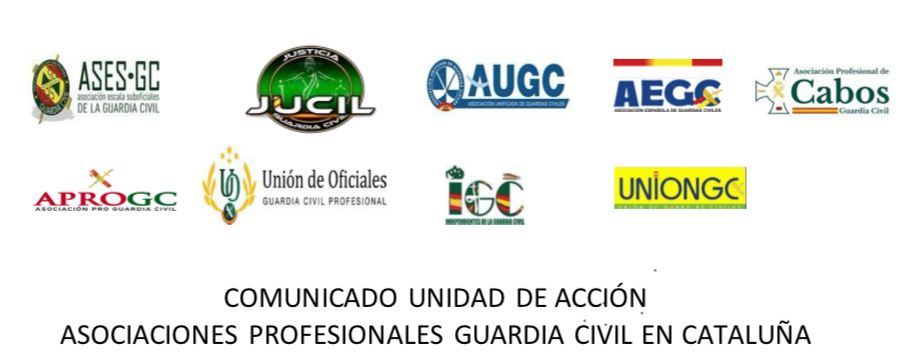 Comunicado en “Unidad de Acción” Asociaciones profesionales Guardia Civil en Cataluña