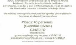 AUGC GRANADA REALIZA SU PRIMER CURSO DE LOCALIZACIÓN DE VEHÍCULOS ROBADOS