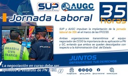 AUGC y SUP impulsan la aplicación de la jornada laboral de 35 horas semanales para los miembros de las Fuerzas y Cuerpos de Seguridad del Estado