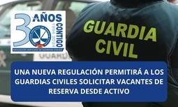 Una nueva regulación permitirá a los guardias civiles solicitar vacantes de Reserva desde Activo