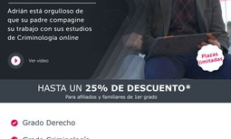 Estudios de Criminología con hasta un 25% de descuento para afiliados de AUGC y familiares