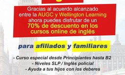 Cursos de inglés especializado con un 70% de descuento para afiliados de AUGC y familiares