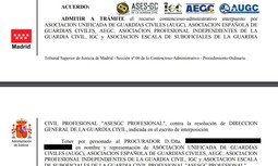El Tribunal Superior de Justicia de Madrid admite a trámite el recurso interpuesto por AUGC, ASES-GC, AEGC e IGC contra la OG del Servicio Marítimo