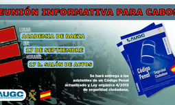 Reunión informativa de la Comisión de Cabos de AUGC, dirigida a los alumnos del Curso de capacitación para el ascenso al empleo de Cabo