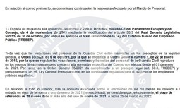 Vacaciones al finalizar la relación laboral: Tras la denuncia de AUGC ante la CE, la DGGC modificará las resoluciones denegatorias anteriores a 2021