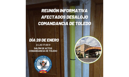 Reunión informativa sobre el desalojo urgente en la comandancia de Toledo