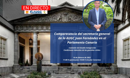 Comparecencia del secretario general de la AUGC Juan Fernández, en el Parlamento Canario