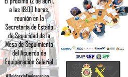 Asociaciones y sindicatos de Guardia Civil y Policía Nacional acuden en unidad de acción al primer encuentro de la Mesa de Seguimiento del acuerdo de equiparación salarial