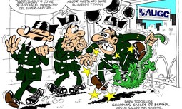 La Guardia Civil elimina el logo de AUGC en una viñeta de Francisco Ibáñez que regaló a la Asociación en 2011