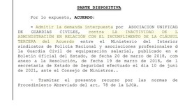 El Juzgado Central de Madrid admite a trámite la demanda contra el Ministerio del Interior por el incumplimiento del acuerdo de equiparación salarial