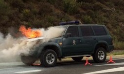 Arde un vehículo oficial en Navarra