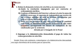 La Subsecretaría del Ministerio del Interior se opuso a indemnizar a un Guardia Civil por las lesiones sufridas en acto de servicio