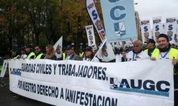 Los guardias civiles presentes en la manifestación de policias de Madrid a través de AUGC