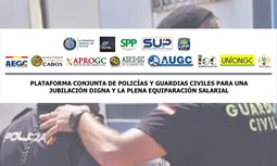 La Plataforma por una jubilación digna y la plena equiparación salarial de policías y guardias civiles acude al Congreso de los Diputados